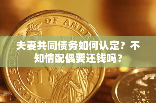 济南夫妻共同债务如何认定？不知情配偶要还钱吗？