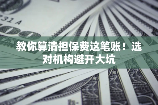 济南教你算清担保费这笔账！选对机构避开大坑