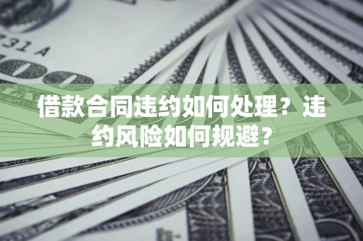 济南借款合同违约如何处理？违约风险如何规避？